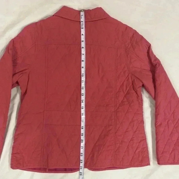 Vintage 90s L.L. Bean Quilted Riding Jacket Pink Full Zip Pockets nylon M Pet - Picture 10 of 10